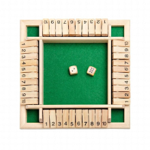 Wooden Traditional Four Sided 10 Number Pub Bar Board Dice Party Funny Game Toys Four-sided Flop Wooden Number Game Toy #L