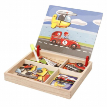 Animals Vehicle Wooden Magnetic Puzzle Toys for Children Drawing Board Jigsaw Game Baby Educational Learning Toy For Kids Gift