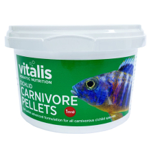 (1mm, 140g) Vitalis Cichlid Carnivore Pellets Aquarium Fish Tank South American Food