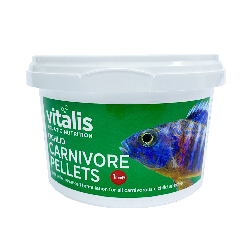 (1mm, 140g) Vitalis Cichlid Carnivore Pellets Aquarium Fish Tank South American Food