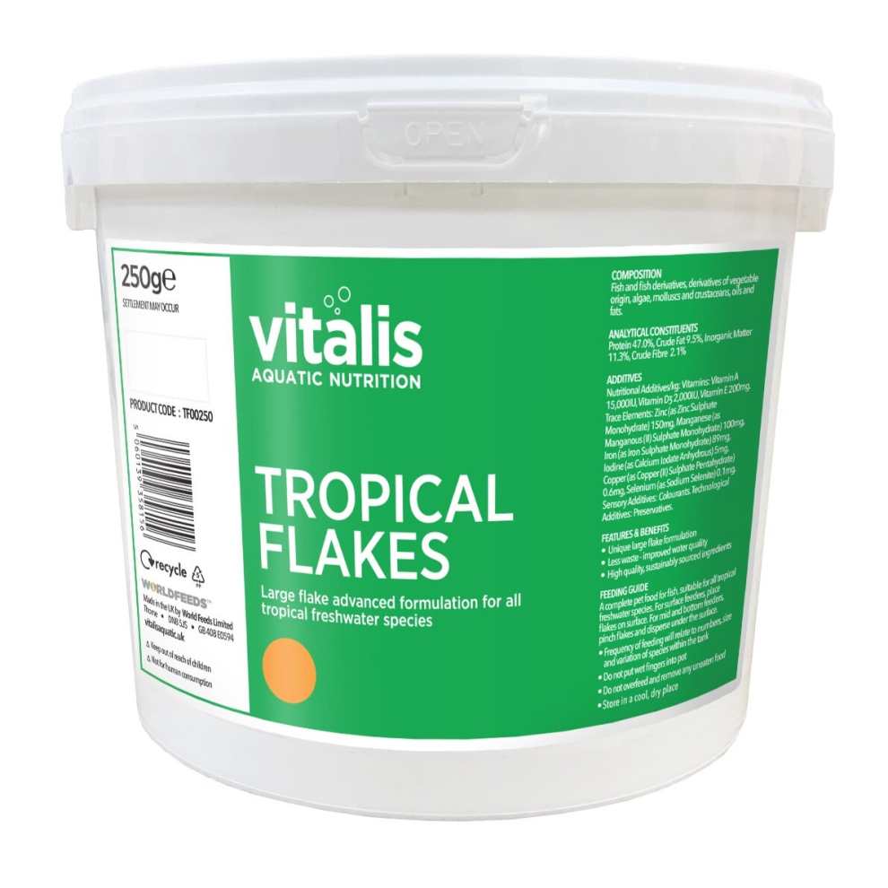 (250g) Vitalis Tropical  Flakes For Freshwater Aquarium Fish