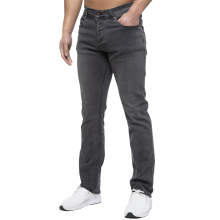 (32W/32L, Grey) Enzo Mens Straight Leg Stretch Denim Jeans