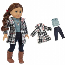 Three piece Plaid suit Fit For American Girl Doll 18 Inch Doll Clothes , Shoes are not included.