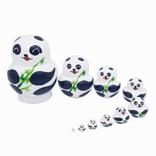 1Set Nesting Dolls Environmental Friendly Room Decoration Fine Workmanship Wooden Nesting Dolls for Souvenir