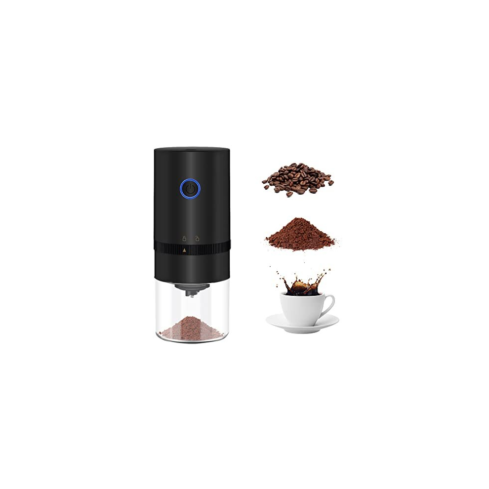 Portable Electric Burr Coffee Grinder,Mcbazel Electric Rechargeable Mini Coffee Grinder with Multiple Grinding Settings-Black