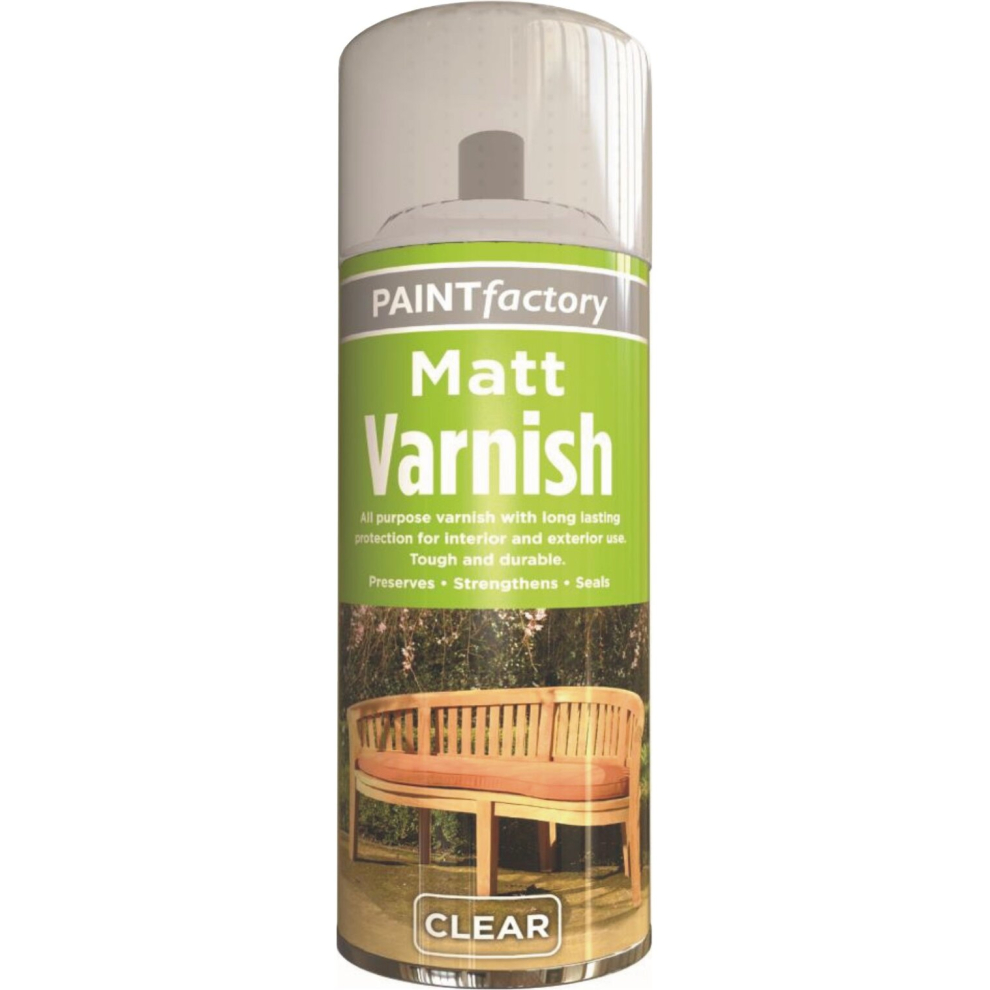 250ML CLEAR MATT VARNISH SPRAY ALL PURPOSE EXTERIOR INTERIOR AEROSOL