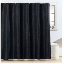 (Black ) Spiral Diamante Glitter Shower Curtain 12 Hooks