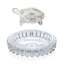 Crystal Glass Turtle-Tortoise for Feng Shui and Vastu with Pond Pot/Vastu/Feng Shui Glass Crystal Turtle Tortoise Showpiece Gift