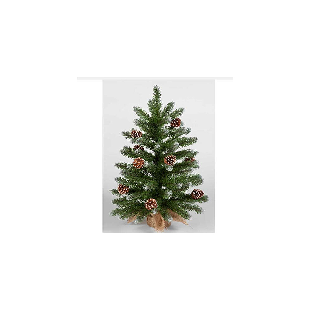 Snow Time Snowtime 60Cm Mini Frosted Norway Tree With 72 Tips & Pine Cones - Quick Assemble, Bushy & Space-Saving