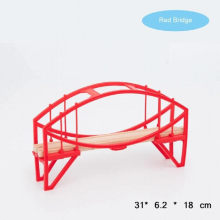 Wooden Train Track Bridge Beech Wooden Railway Set Accessories Fit for All Brands Wood Tracks Pieces Educational Toys For Kids