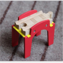 Red Stacked Piles Birdge Piers Wood Track Train Slot Railway Accessories Toy Kids Fit Thom as Wooden Biro Tracks