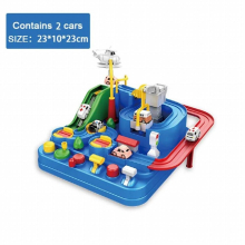 Childrens Toys mini Rail Car Train Track Montessori Toy Boys GirlsRacing Cars Mechanical Adventure Table Game For
