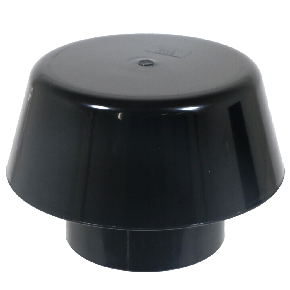 B&Q - 110mm Vent Extract Cowl Mushroom Soil Pipe Stack System Weather Ring Seal (Black) - Image 2