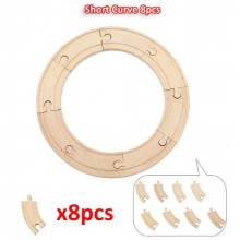 Wood Toy Wooden Train Track Set Wooden Railway Building Track Diecast Car Rail Compatible with All Brands Wooden Track