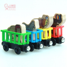 EDWONE-One Set Magnetic Wooden Railway Train Wood Track Mini DIY Slot Car Toy Train Railway Toy Gift For Kids Fit tracks