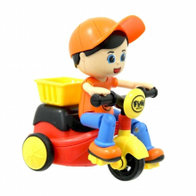 Mini Cartoon Inertia Tricycle Boy Model Toy Car Slide Swing Bicycle Children Birthday Christmas Funny Game Kids