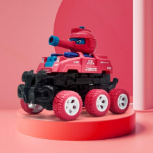 Automatic Transforming Tank Car Shooting Car Childrens Toy Pull Back Car Diecasts Toy Interactive Toys For Kids Boys