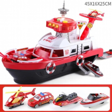 Kids Toys Simulation Track Inertia Boat Diecasts Vehicles Music Story Lighting Toy Model Toy Car Parking Toys for Boys Gift