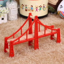 Wooden Train Tracks Railway Toys Set Wooden Double Deck Bridge Wooden Accessories Overpass Model Kids Toys Childrens