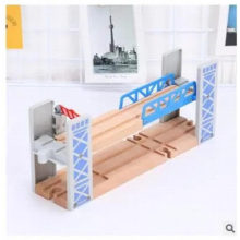 Wooden Train Tracks Railway Toys Set Wooden Double Deck Bridge Wooden Accessories Overpass Model Kids Toys Childrens