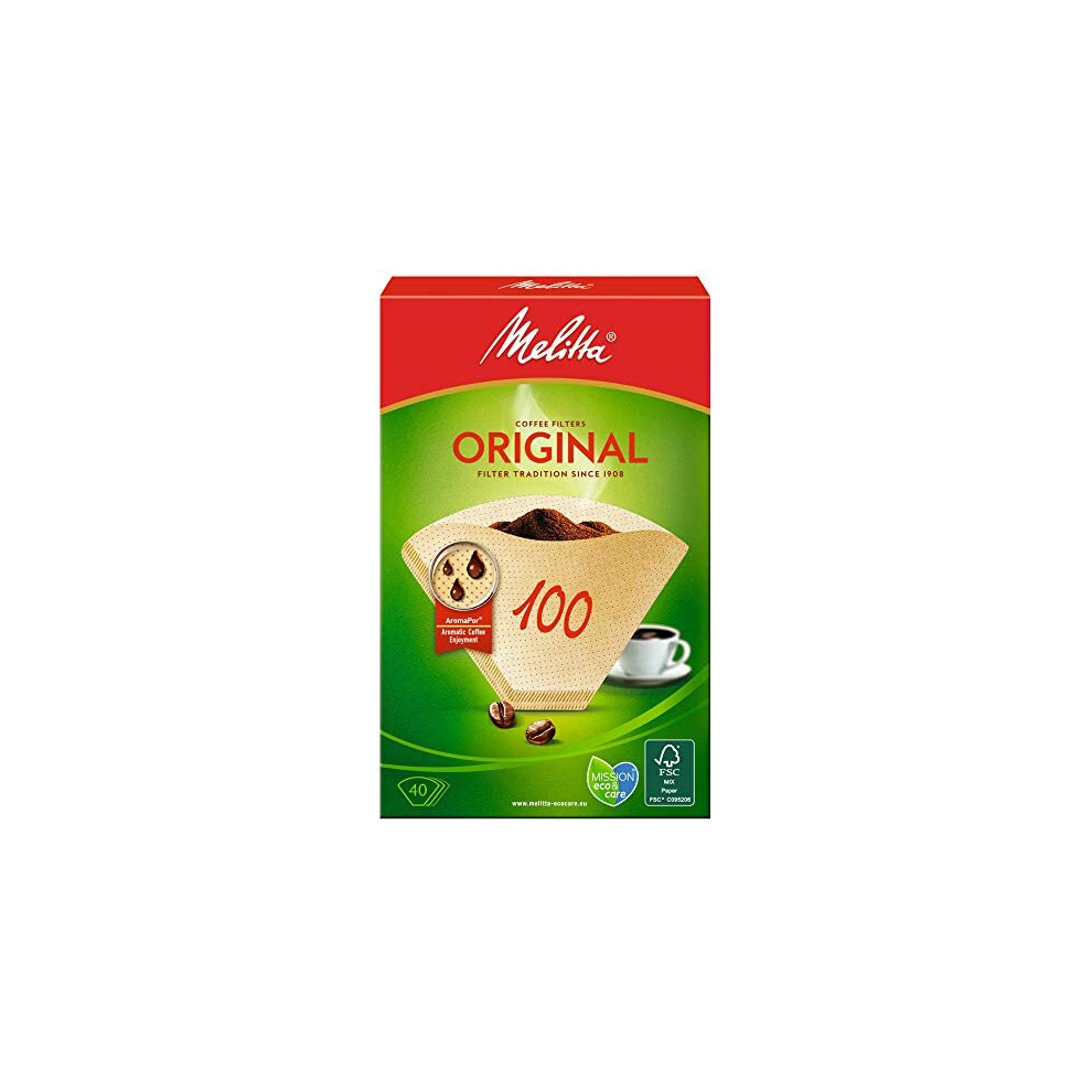 Melitta 4006508126033 100/40 Paper Filters, Natural Stainless Steel Brown