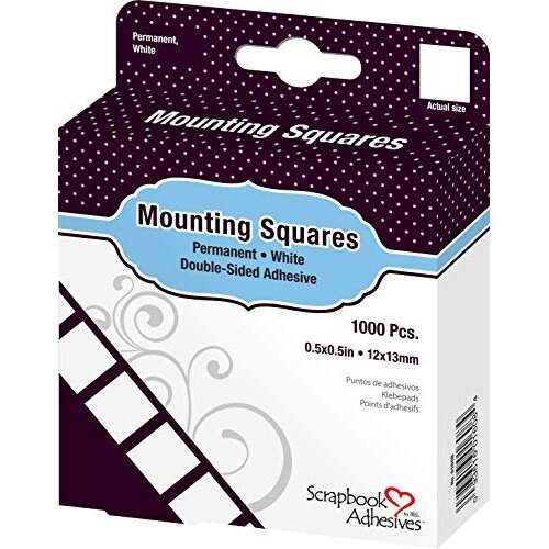 3L Mounting Squares, White, 12 x 13mm