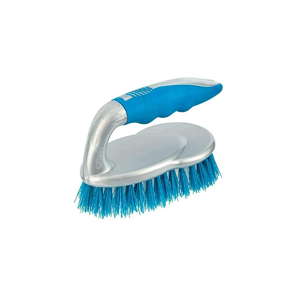 VTL Premium Hand Scrubbing Brush with Handle Cleaning Floor Carpet Grip Floors Easy