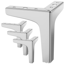 Set of 4 Furniture Legs Load Up to 800 KG, 10cm Modern Metal Triangle Shaped Table Leg, Hairpin Furniture Leg for Cupboard, Sofa, with 16 Screws and 4