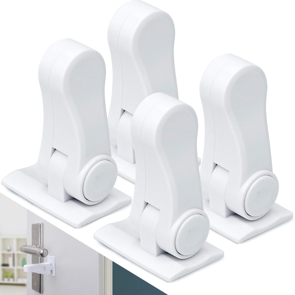 Gopatriot Memory 4 Pcs Door Stops Child And Baby Safety Lock Rotating Handles Window Baby Safety Lock With Adhesive