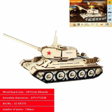 Wooden 3d Assembly Large Wooden Jigsaw T34 Tank Adult Children DIY Model Toy Baby Toy LAZ