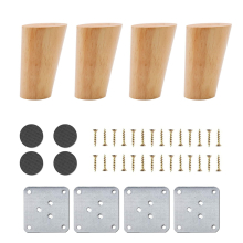 Set of 4 Wooden Furniture Legs, 8cm Replacement Sofa Legs, Coffee Table Legs, for Bed, Cupboard, Bench, TV Cabinet, Cabinet, with Accessories(Slanted