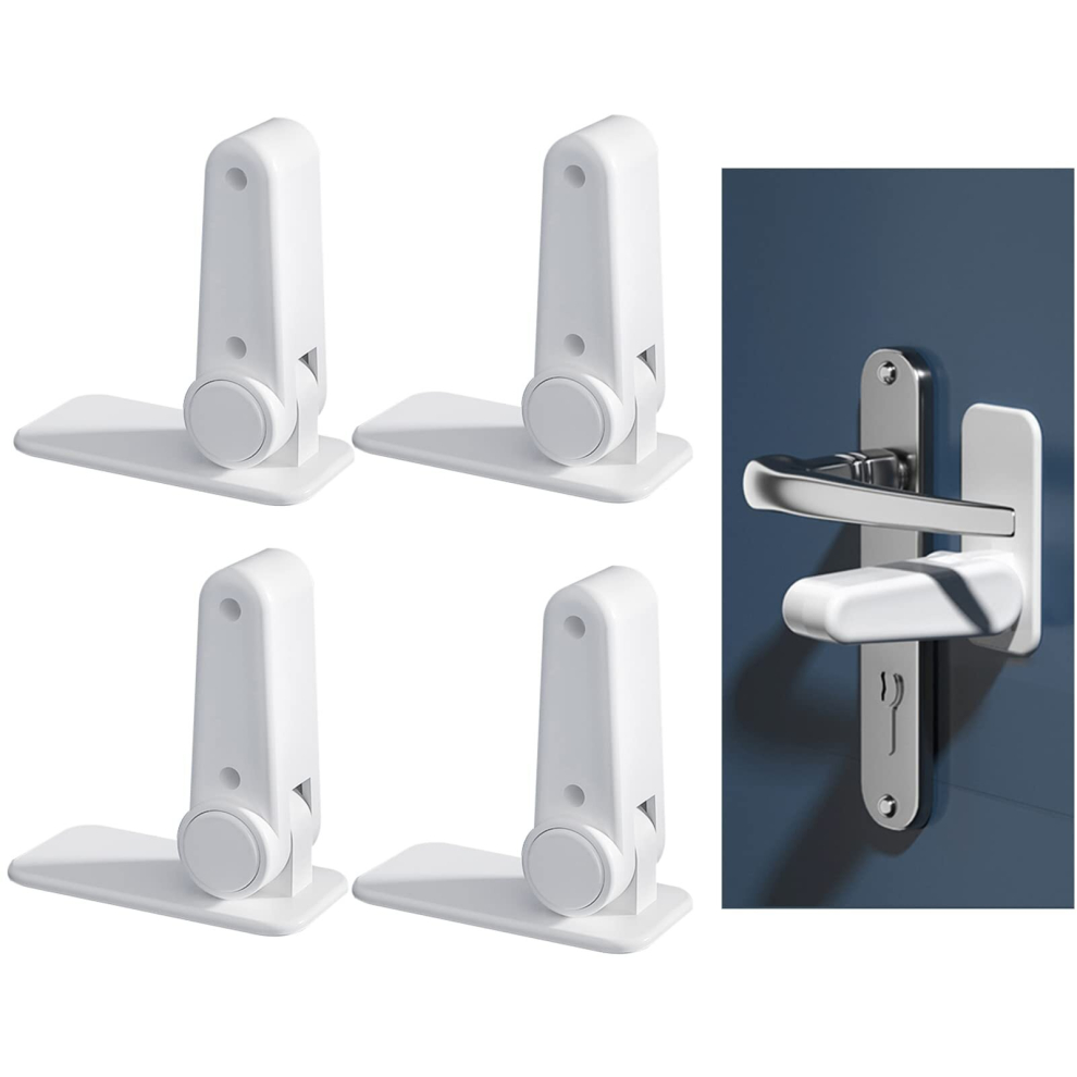 Gopatriot Memory Child Safety Window, 4 Pieces Child Safety Door, Child Safety Window Handle, 3M Adhesive Child Safety Window For Babies And Pets