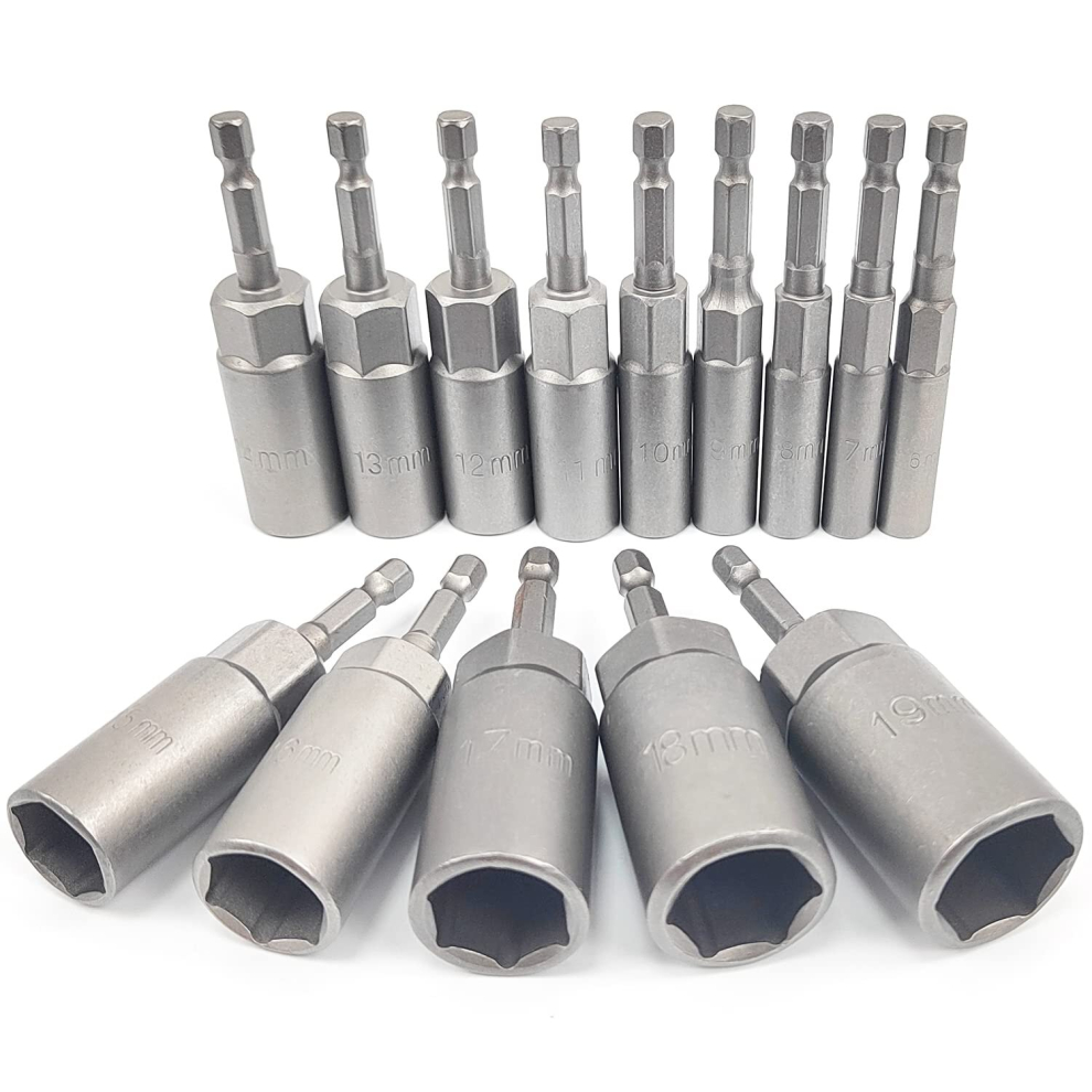 14 Pieces Deepening Screwdriver Socket, 6-19Mm Hex Adapter, 34Mm Machining Depth, Hex For Hand Drill Nut Driver, Impact Driver Socket, Socket Wrench ( 9023832755703