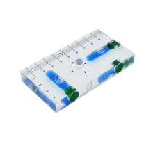 95 x 51 x 13mm Clear T-Shaped Multi-Function Spirit Spirit Level with Magnet (Blue)