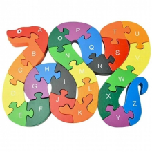 Kids Colorful Animal Building Puzzle Wooden Toys Montessori Letters Number Jigsaw Early Learning Educational Toys For Children