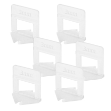 Pack of 500 3mm leveling tabs to help laying tiles 1 to 4 mm, transparent