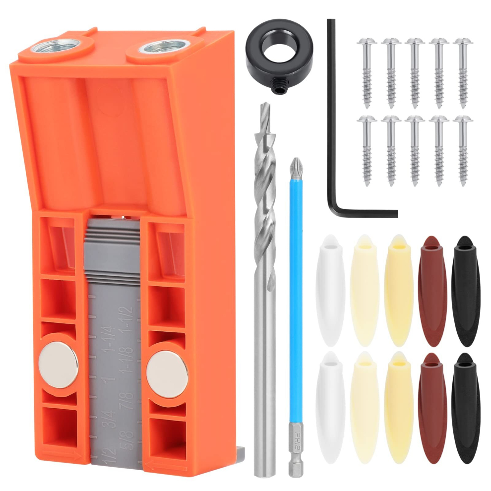 Pocket Hole Jig Set,15Â¡Ã£ Oblique Drilling Jig,Oblique Positioner Locating Tool For Woodworking Angle Drilling Guide 9023832756175