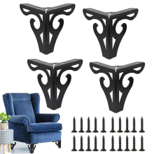 4 Pieces Furniture Sofa Legs, Sofa Legs, Modern Sofa Legs, TV Cabinet Legs, Bed Legs, for Cabinet, Sofa, Table Dresser(Black)