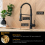 Kitchen Taps with Pull Down Sprayer, Kitchen Sink Taps,Brass Black Single Handle Single Lever High Arc Spring tap(Matte Black) 5