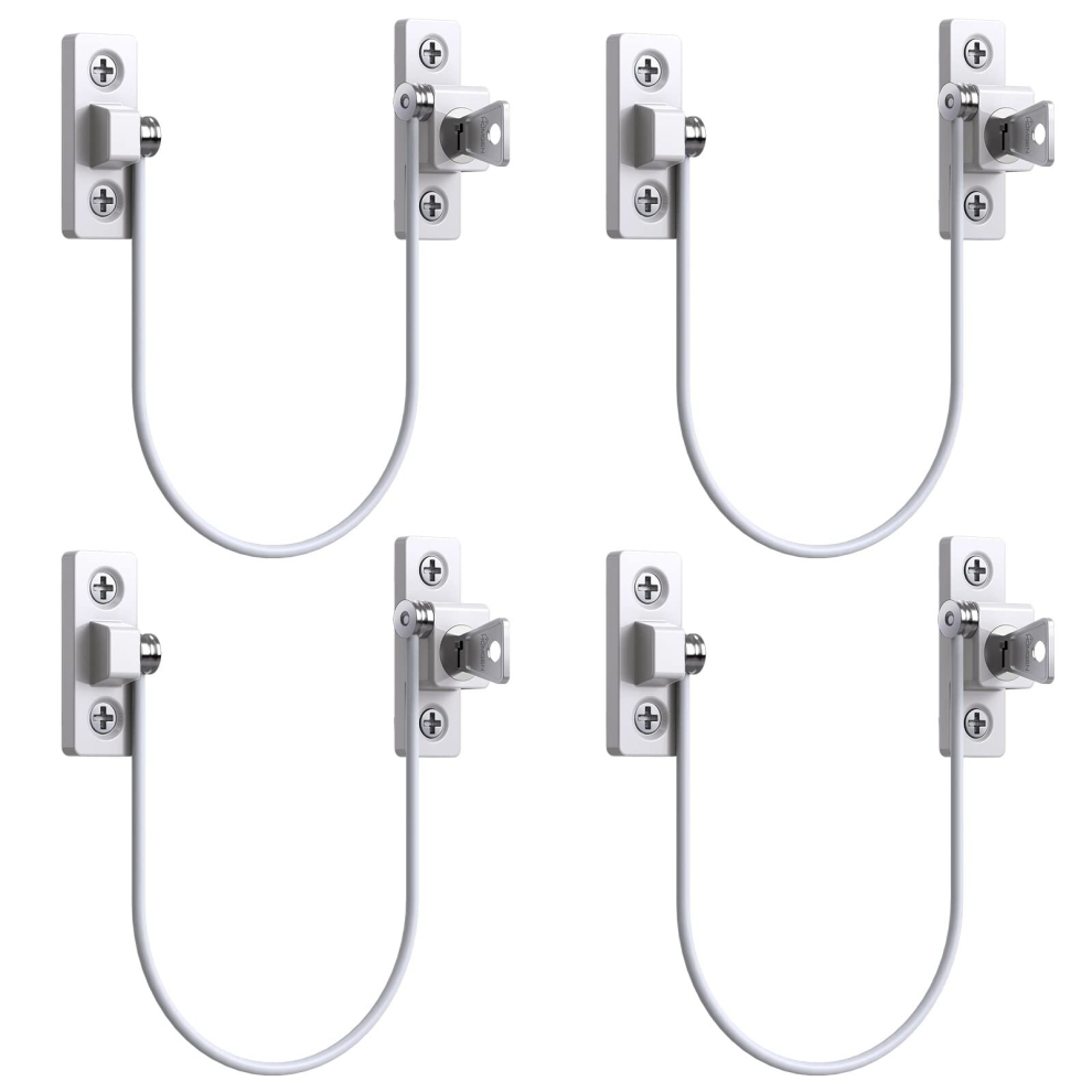 4Pcs Window Restrictor Window Door Restrictor Latch Fenetre Upvc Limit Lock Security Latch Cable Limit Lock With Key And Screws Gopatriot Memory