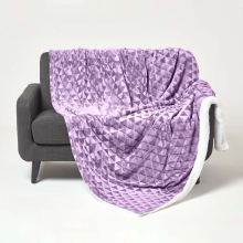 (130 x 160 cm, Purple) Geometric Triangle Velvet Throw