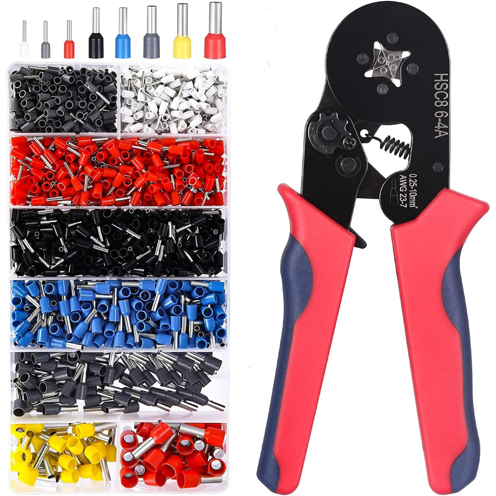 Crimping Pliers, Wiring Ferrule Crimping Tool Electrical Lugs 1200 Pieces Lugs 0.25-10Mm2 For Crimping Tool Terminals Electrician Pliers,Tools,Electri 9023832755499