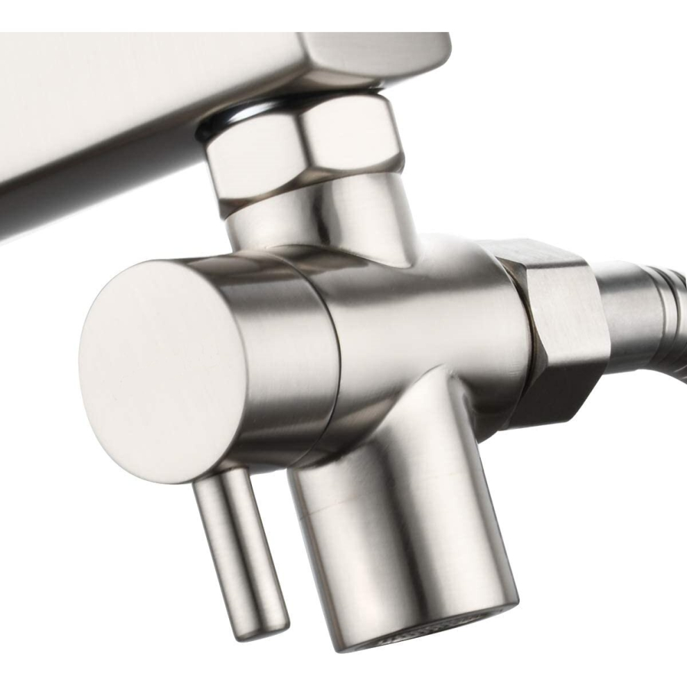 Sink Diverter Brass Faucet Diverter Valve 22Mm 3 Way Faucet Splitter For Bathroom And Kitchen Faucet Brushed Nickel, Sba021cna 9023832753938