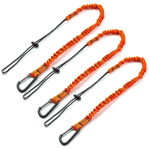 Tool Lanyard, 3 Piece Retractable Safety Tool Lanyard with Single Carabiner and Adjustable Loop End, Fall Protection Tool 1