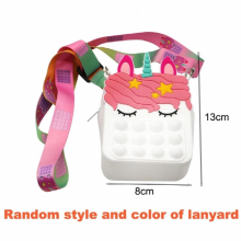 Pop Bag Finger Girls Toys Push Bubbles Squeeze Toys Silicone Key Purse Bag Stress Relief Game Backpack for Girls