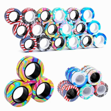 3Pcs Fidget Spinner Magnetic Ring Set Camo Fingers Magnet ADHD Stress Relief Magical Toys for Kids Adult Anxiety Gift Random