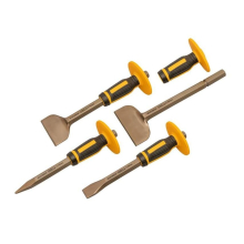 Bolste & Chisel Set with Non-Slip Guads, 4 Piece ROU31934