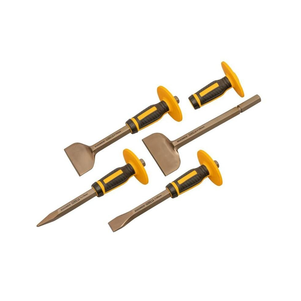 Bolste & Chisel Set with Non-Slip Guads, 4 Piece ROU31934