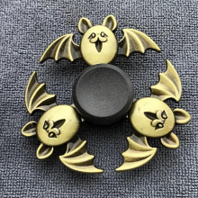 Bronze Poker Fidget Spinner Angel Wings Bauhinia Metal Alloy Fidget Tri Hand Spinner Ring Stress Relief Toys for Adult Children