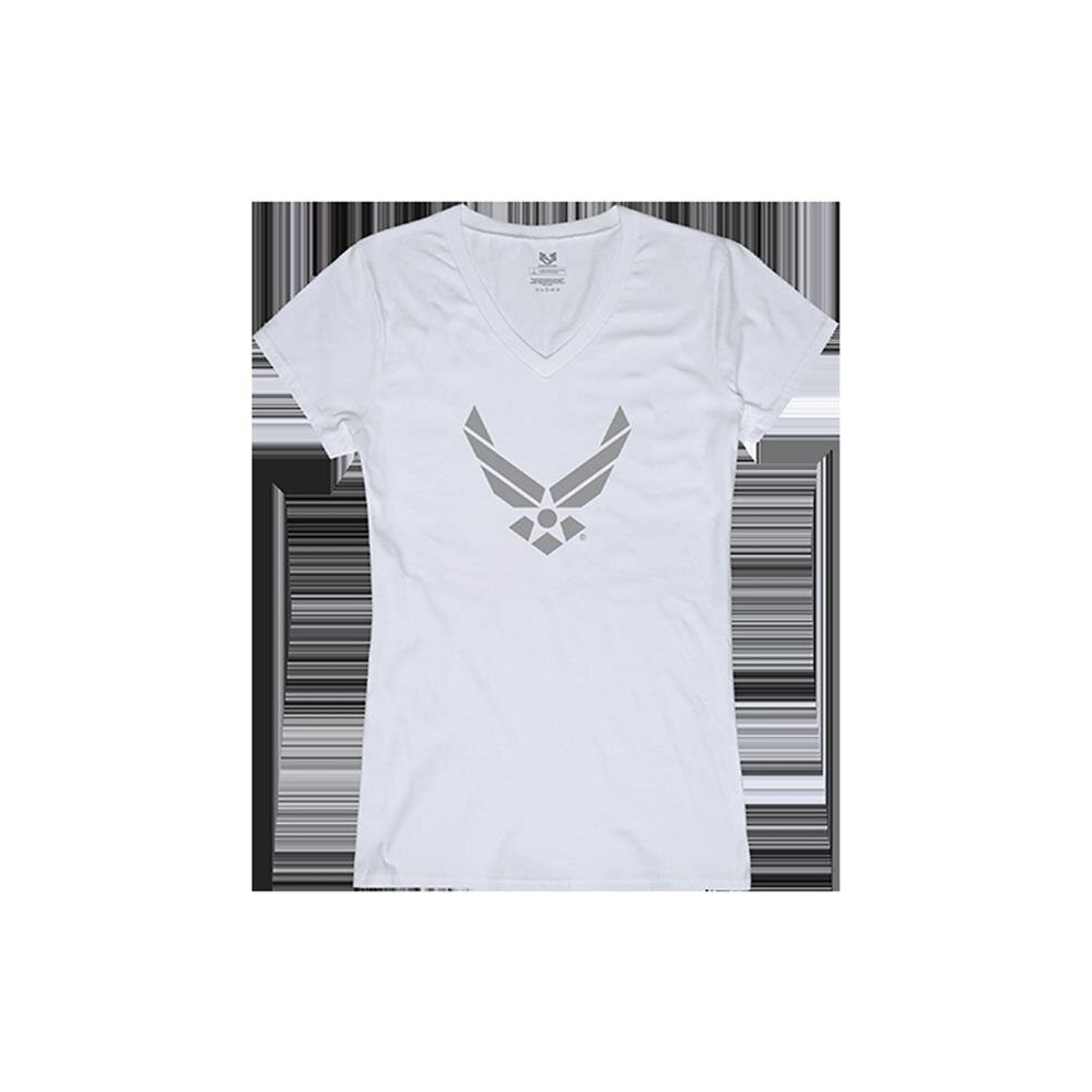 USAF Wing Graphic V-Neck T-Shirts, White - Large-image-OPC-PCZXDTF-NEW
